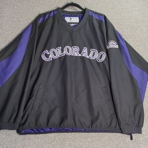 MLB Colorado Rockies Baseball Sideline Windbreaker Batting Practice XL